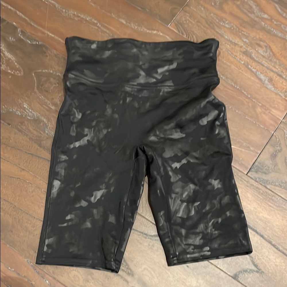Spanx Black Camouflage Biker Shorts